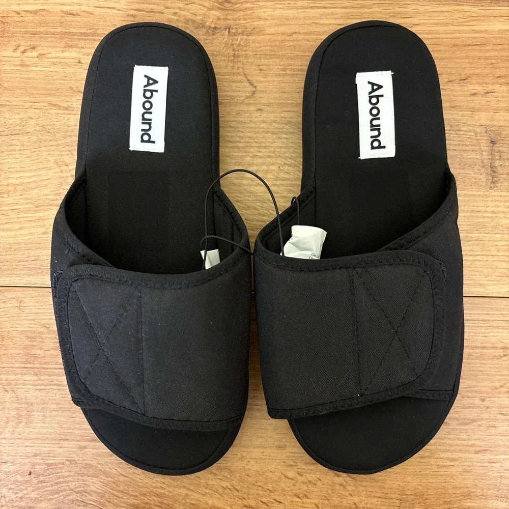ABOUND Fabric Slide Sandal Black Men Size Small 7-8 Athletic Lounge Comfort